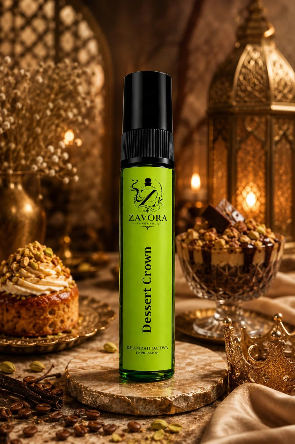 Dessert Crown 5ml tester by Zavora, unisex gourmand extrait de parfum spray