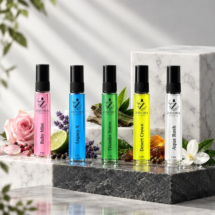 Zavora Tester Box | All 5 Signature Perfumes, 5ml Each | Discovery Set